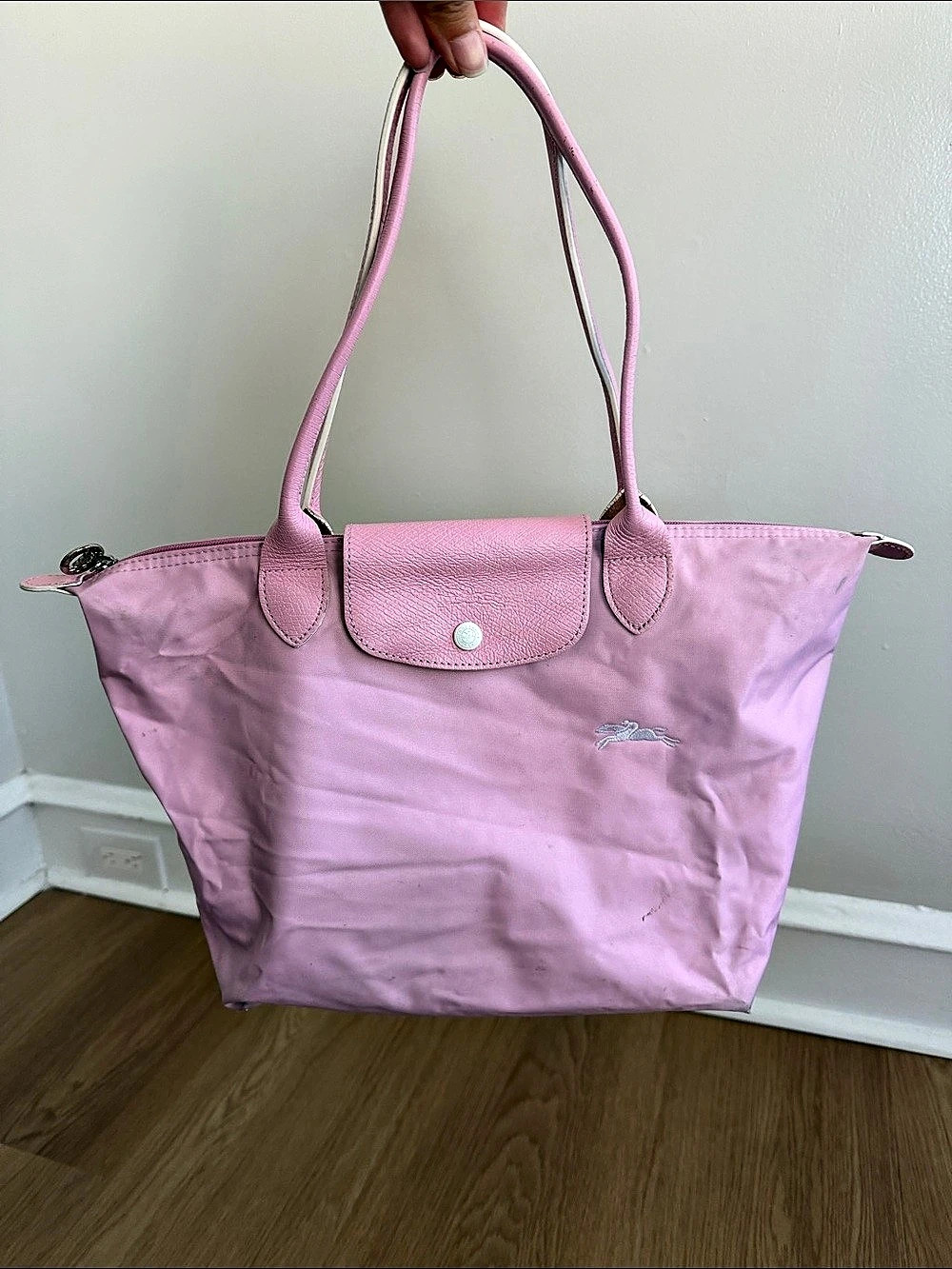 Longchamp Le Pliage Medium Shoulder Tote Pink 16”x10”
